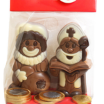 Zakje Sint en Piet 15cm en chocolade centen