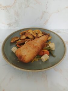 Fish and Chips met groentenmengeling